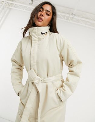 Nike trench coat in cream | ASOS