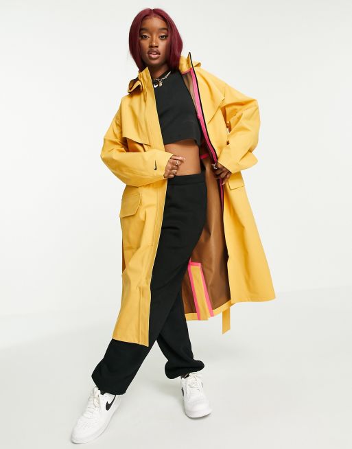 Nike Trenchcoat van geweven stof in geel