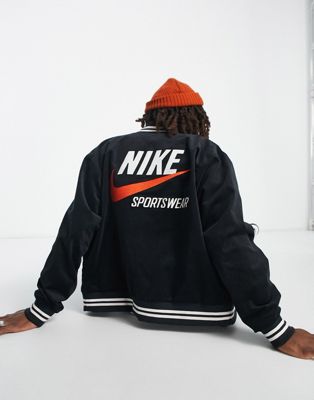 Nike Trend bomber jacket with back logo in black | ASOS