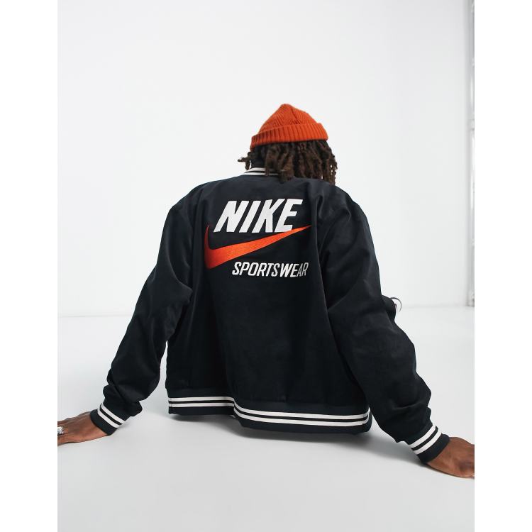 Nike logo embossed bomber jacket hotsell