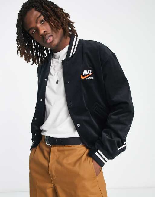 Nike Trend bomber jacket with back logo in black | ASOS