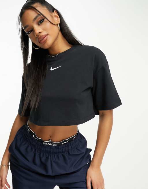 Nike trend crop t shirt in black ASOS