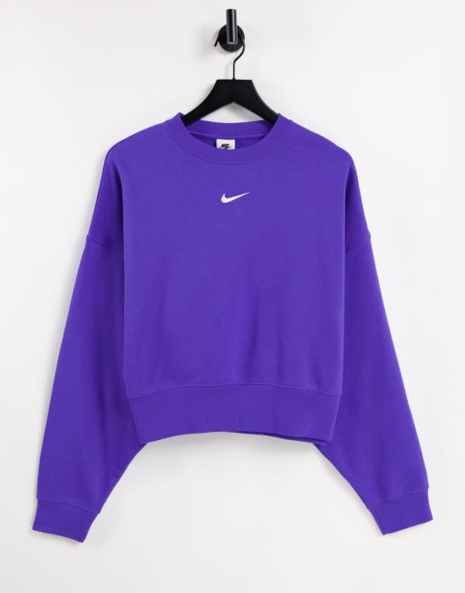 Nike swoosh crop crew hot sale sweatshirt