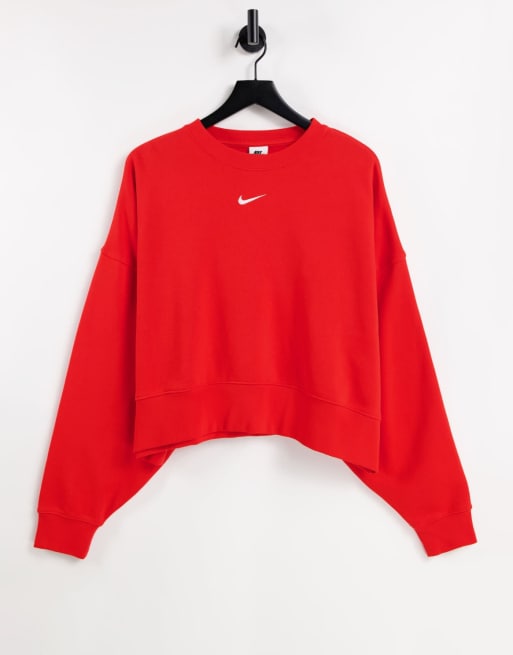 Nike crop top clearance red