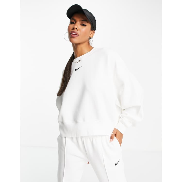 White nike crop online hoodie