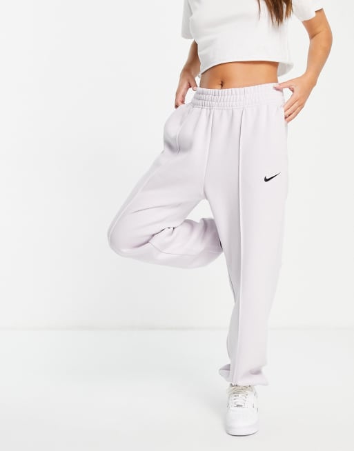 Nike Trend Fleece high waisted cuffed sweatpants in lilac