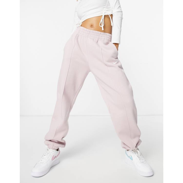 Nike Trend Fleece loose fit cuffed sweatpants in dusty pink