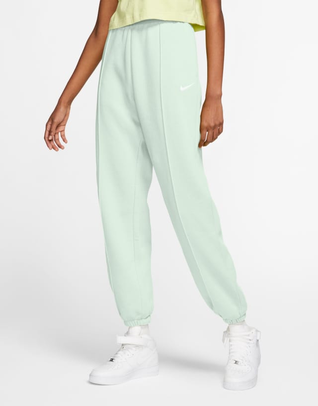 Nike Trend Fleece oversized cuffed sweatpants in pale green