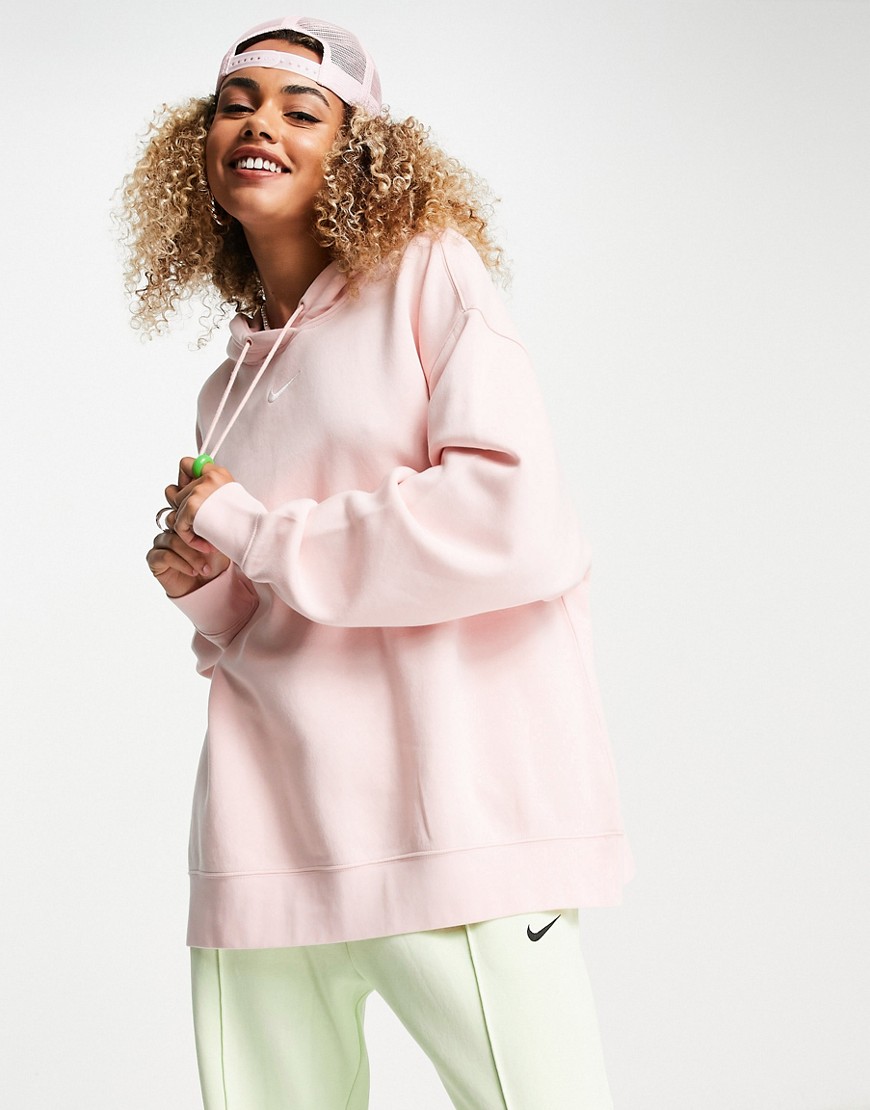 Nike Trend Fleece oversized hoodie in pale pink