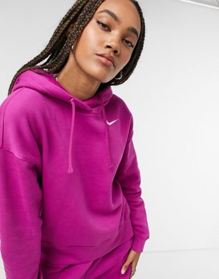 nike mini swoosh oversized purple hoodie
