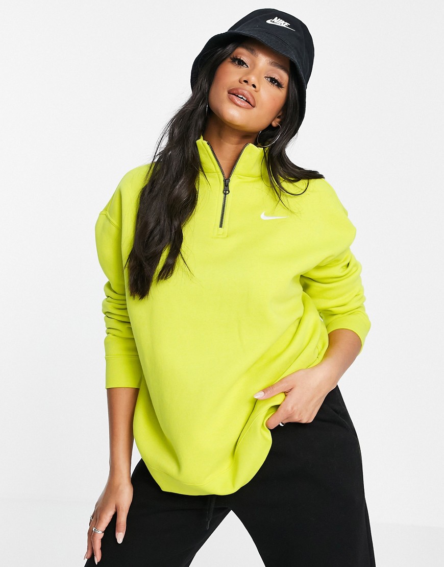 Nike Trend Fleece quarter-zip sweatshirt in lime-Green