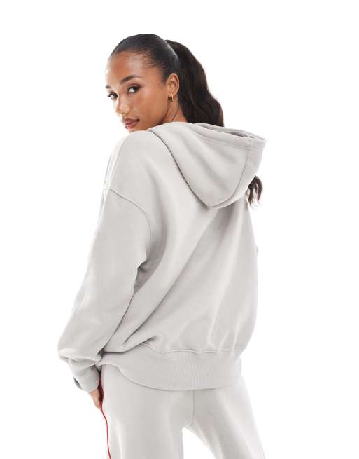 Nike Trend Phoenix fleece logo hoodie in light grey, 4 of 4