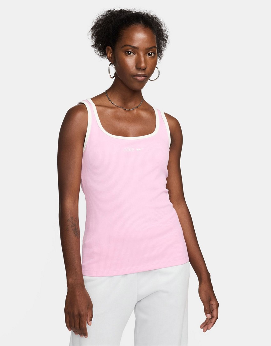 Nike Trend rib tank in pink