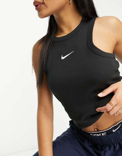 Nike trend ribbed tank vest top in black