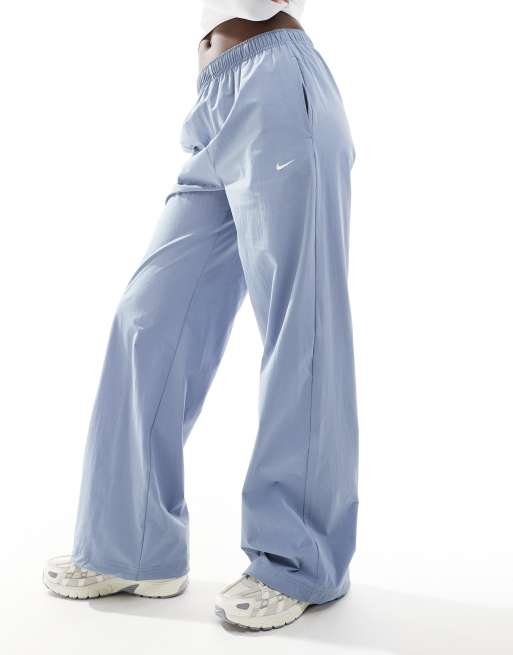 Nike Trend Street high waisted wide leg trousers in blue