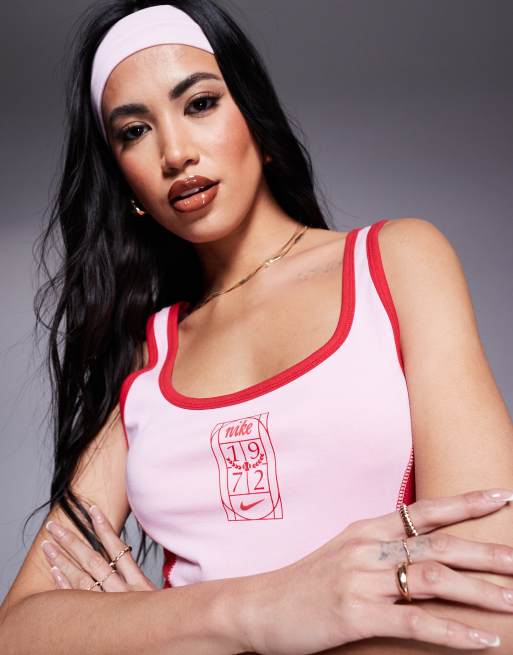 Nike Trend tank top in pink and red, 3 of 4