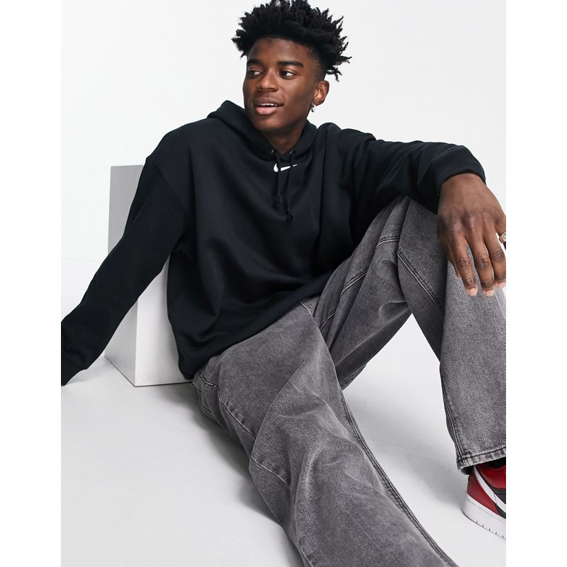 Nike – Trend – Unisex-Kapuzenpullover aus Fleece mit Oversize-Schnitt in Schwarz