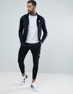 nike tribute poly track jacket in black