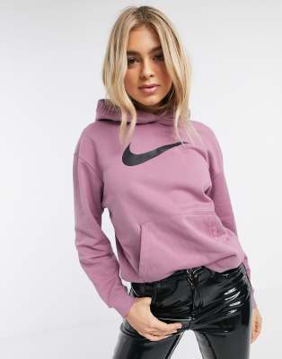 Nike Triple Swoosh Purple Oversized Hoodie | ModeSens