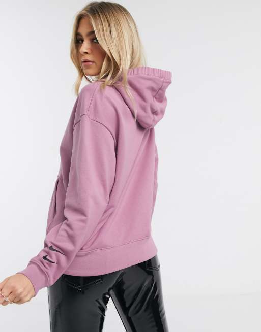 Nike mini swoosh oversized purple online hoodie