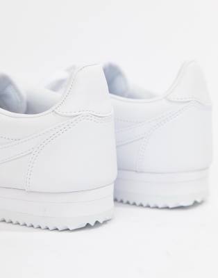 nike triple white leather cortez trainers