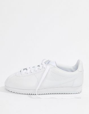 nike triple white leather cortez trainers
