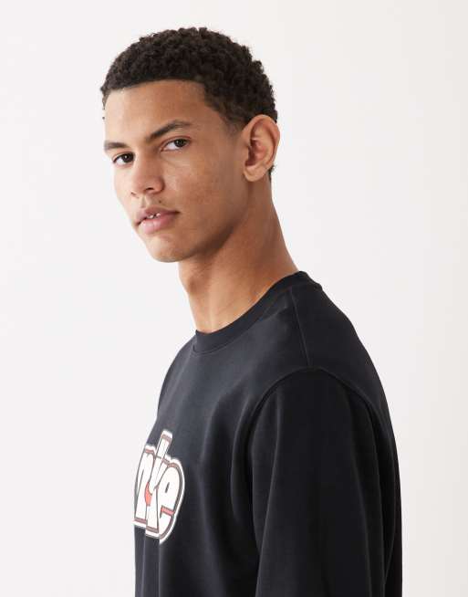 Nike - Trui van badstof met ronde hals in zwart , 4 van 5