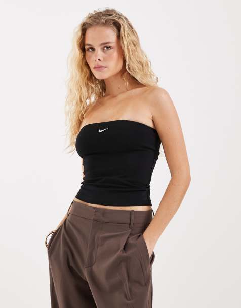 Nike tube bandeau top in black 