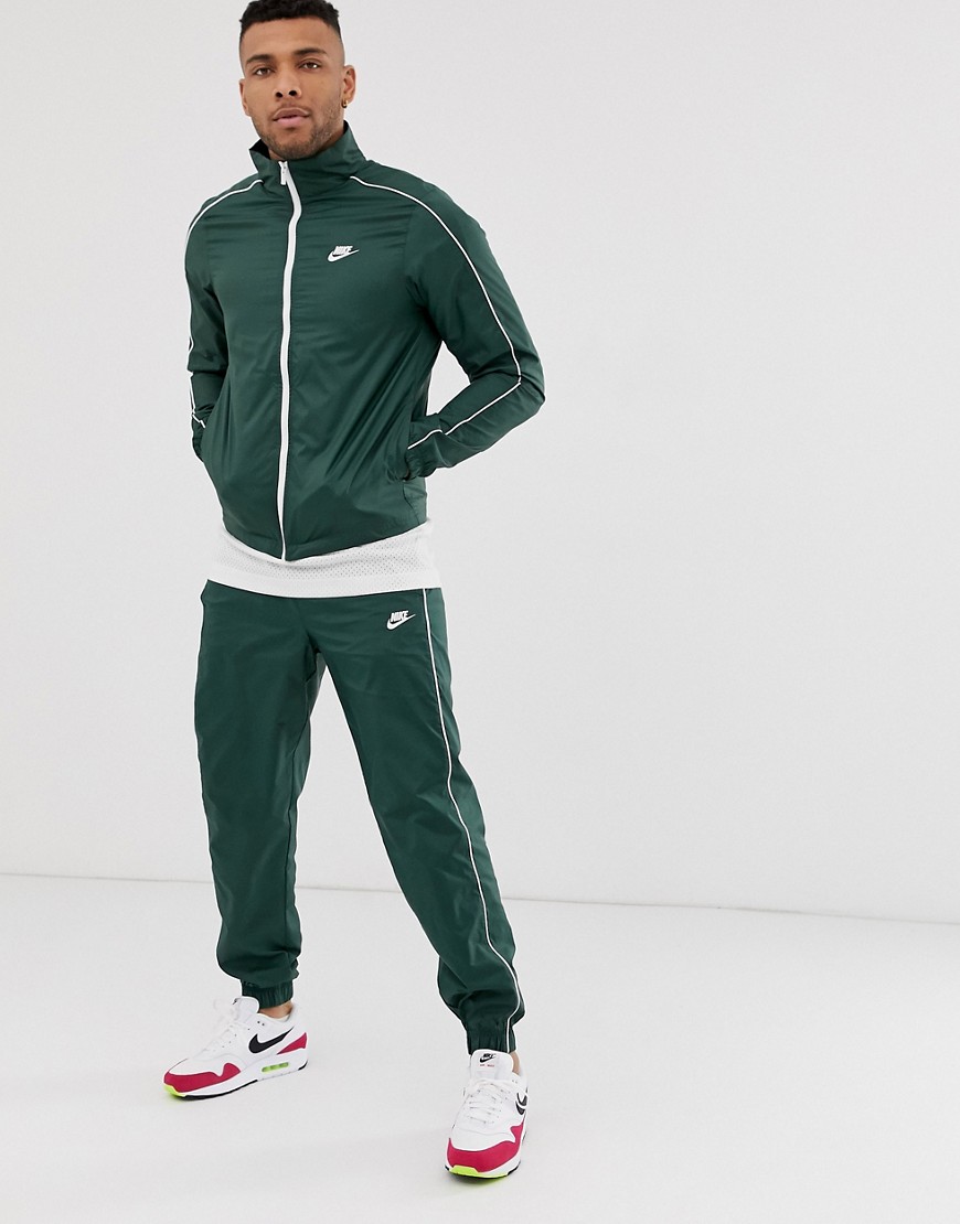 Nike - Tuta sportiva con logo verde