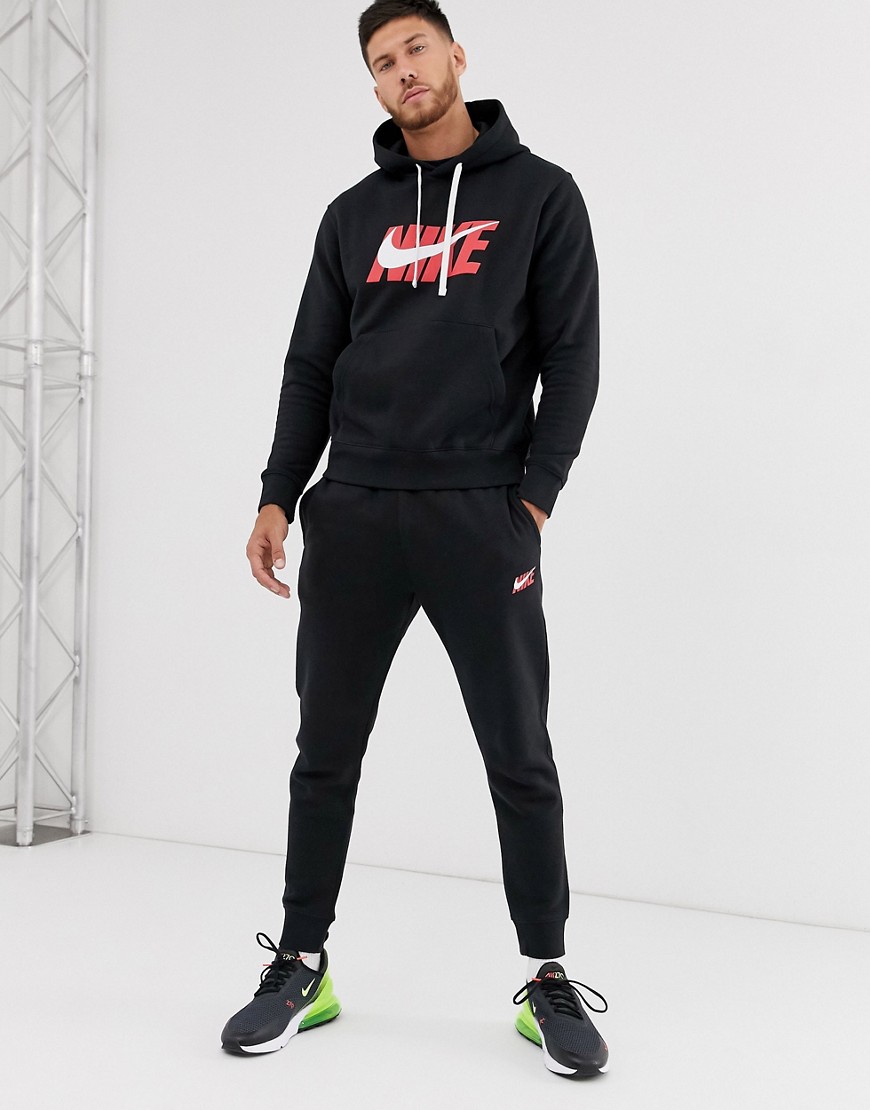 Nike - Tuta sportiva nera con logo-Nero