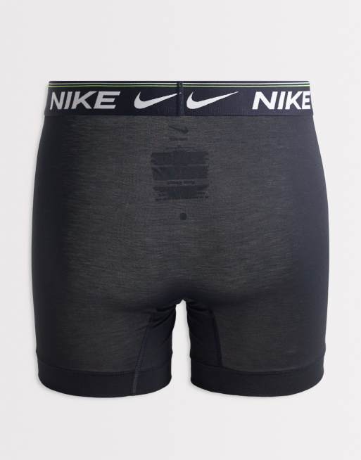 Nike Ultra comfort 3 pack boxer briefs in black with red/purple/black waistbands, 2 of 3