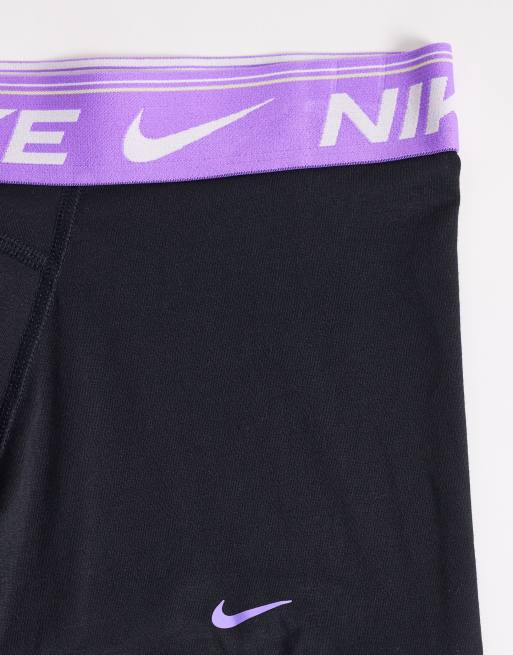 Nike Ultra comfort 3 pack trunks in black with orange/blue/purple, 3 of 3