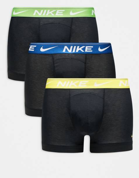 Nike – Ultra Comfort – Svarta trunks med gula, gröna och blå midjeband, 3-pack - view 1