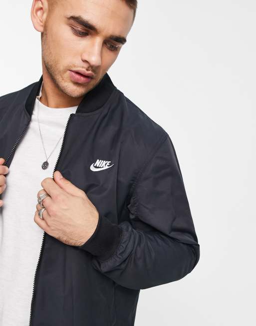 Nike – Ungefütterte Bomberjacke auf Webstoff in Schwarz, 3 von 4
