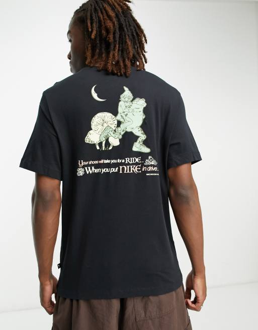 Nike - Uniseks T-shirt met grafische AF1-kikkerprint in zwart