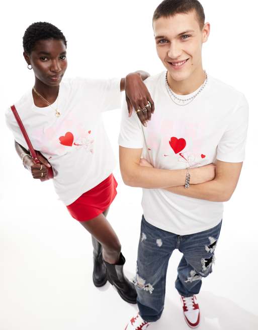 Nike - Uniseks T-shirt met 'Heart and Sole'-print in wit