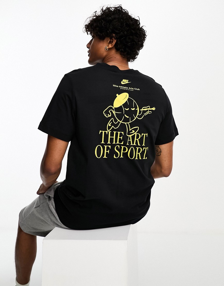 nike unisex art of sport logo t-shirt in black