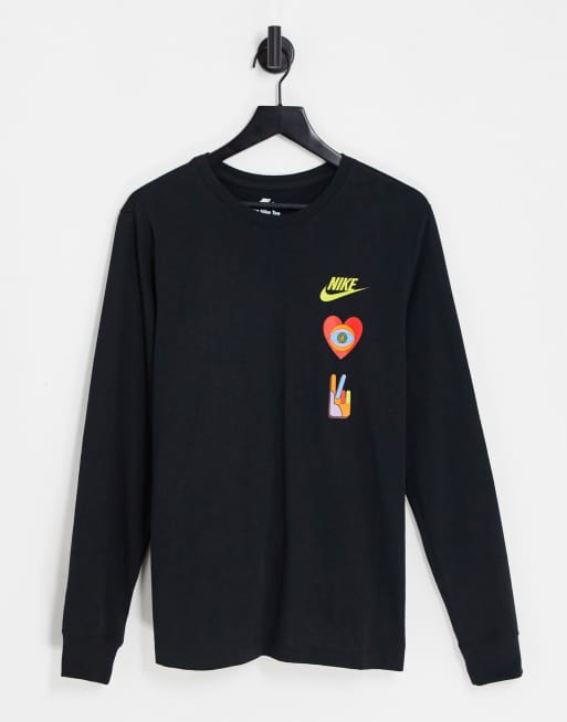Nike unisex bold colour graphic long sleeve t-shirt with back