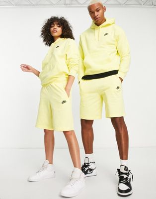 Nike unisex club jersey shorts in citron yellow