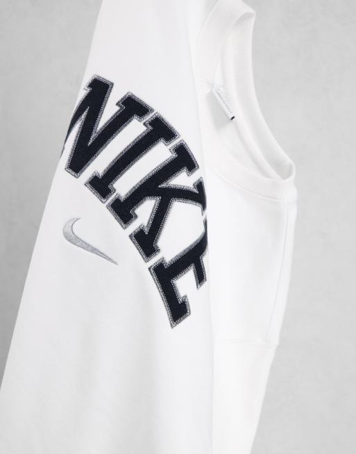 Nike - Unisex - Felpa oversize in pile bianco con logo Vintage , 4 di 4