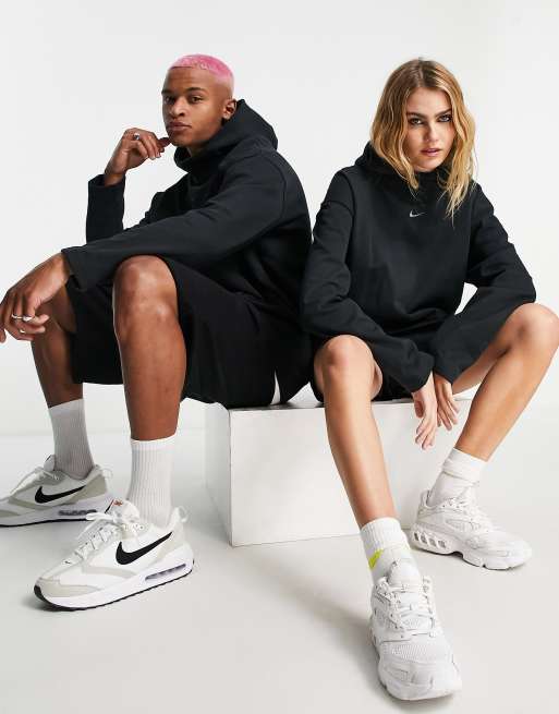 Nike unisex funnel neck hoodie in black | ASOS