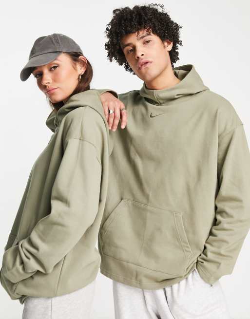 nike funnel neck hoodie green