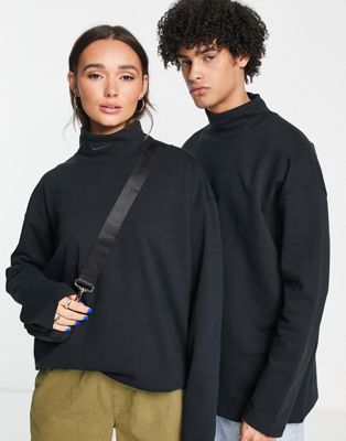 Nike unisex funnel neck sweatshirt in black