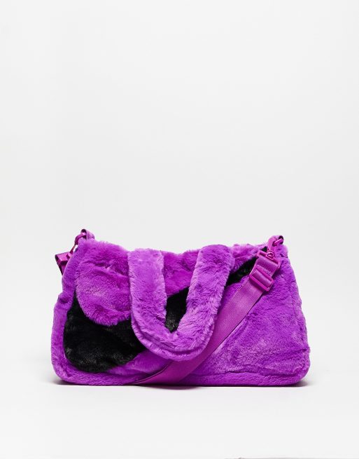 Nike Unisex – Jaskrawofioletowa torba typu tote ze sztucznego futra