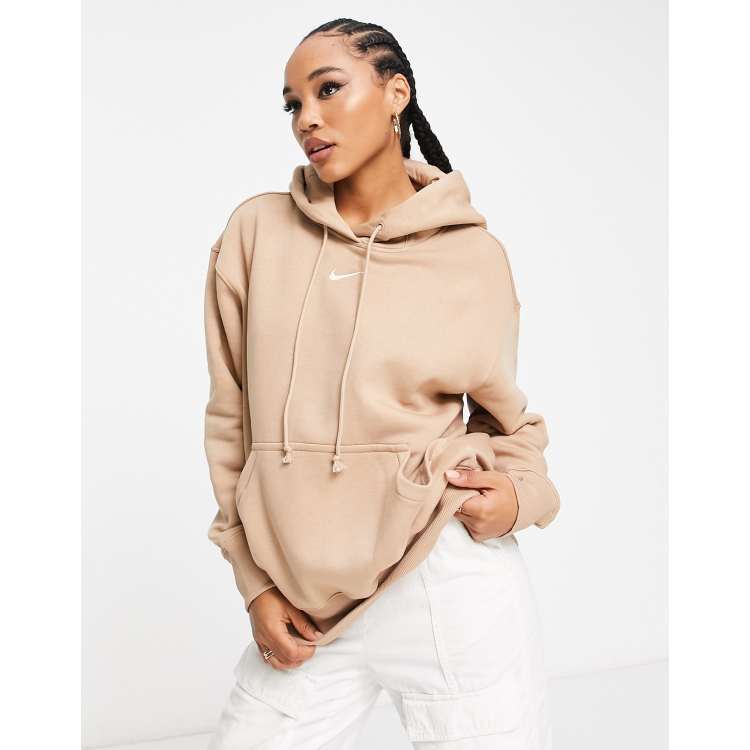 Nike mini best sale swoosh hoodie beige