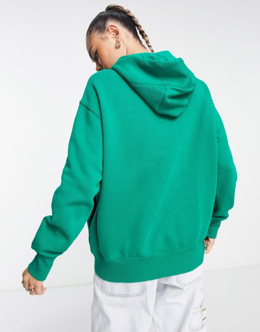 Nike mini swoosh extra oversized pullover hoodie in black and sail