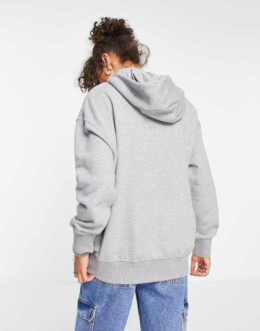 Nike – Unisex – Retro Athletics – Gråmelerade och marinblå huvtröja i fleece, 2 av 4