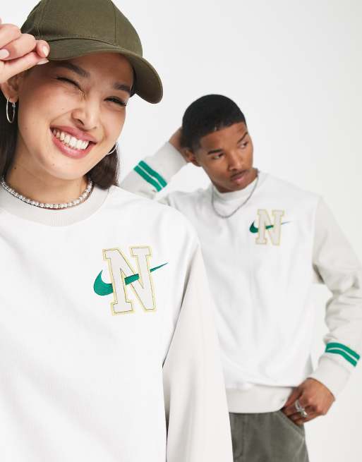 White and green sweatshirt new arrivals