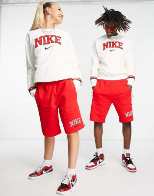 Nike Unisex Retro collegiate fleece shorts in university red - ASOS Price Checker