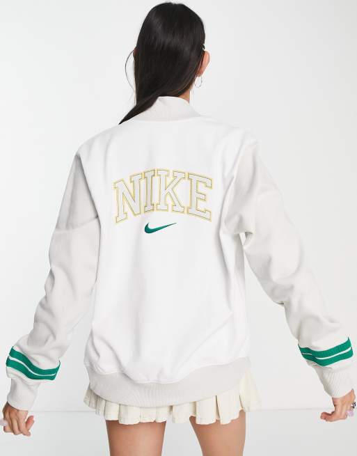 Green and cheap white nike jacket